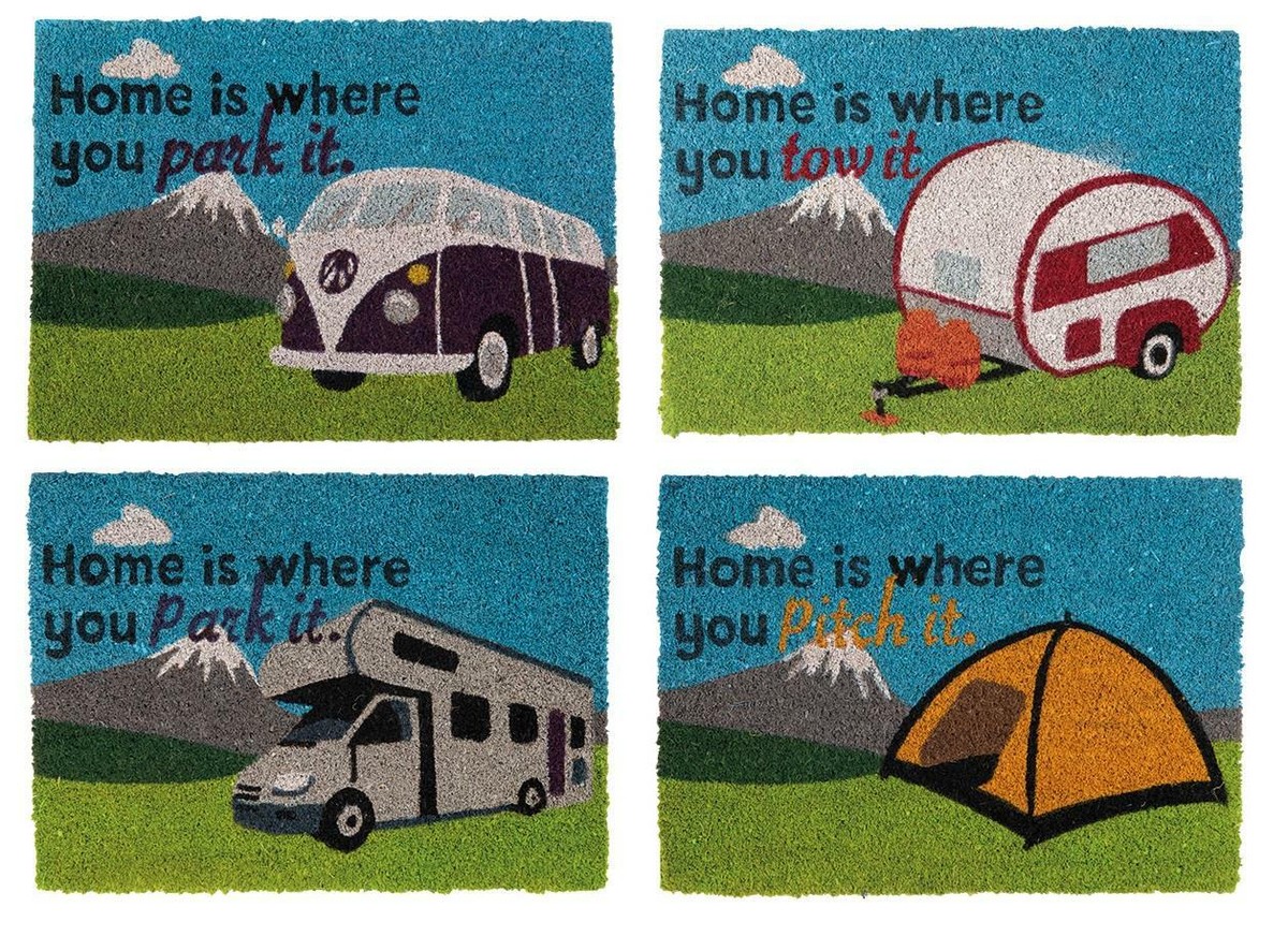Motorhome Caravan Campervan Tent Door Mat Home Is Where You Park Pitch It  Coir