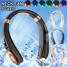 5-Speed Neck Fan Hands Free Portable Fan Leafless Hanging Neck Fan Rechargeable