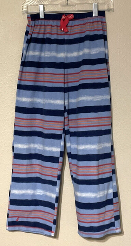 Nautica Boys Size 14 Fleece Blue Striped Pajama Bottoms