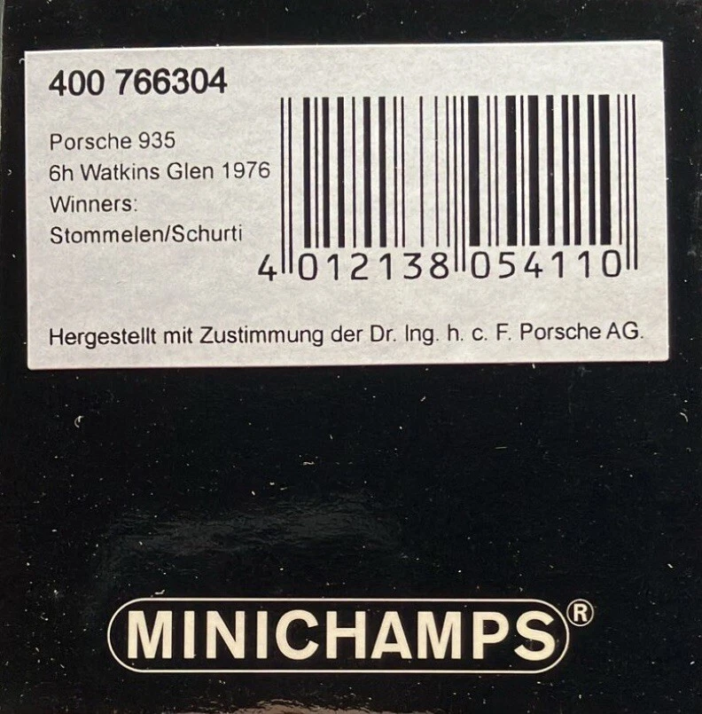 Minichamps 1/43 Porsche 935 6h Watkins Glen 1976 Winners Stommelen #4 400766304 - Image 4 of 4
