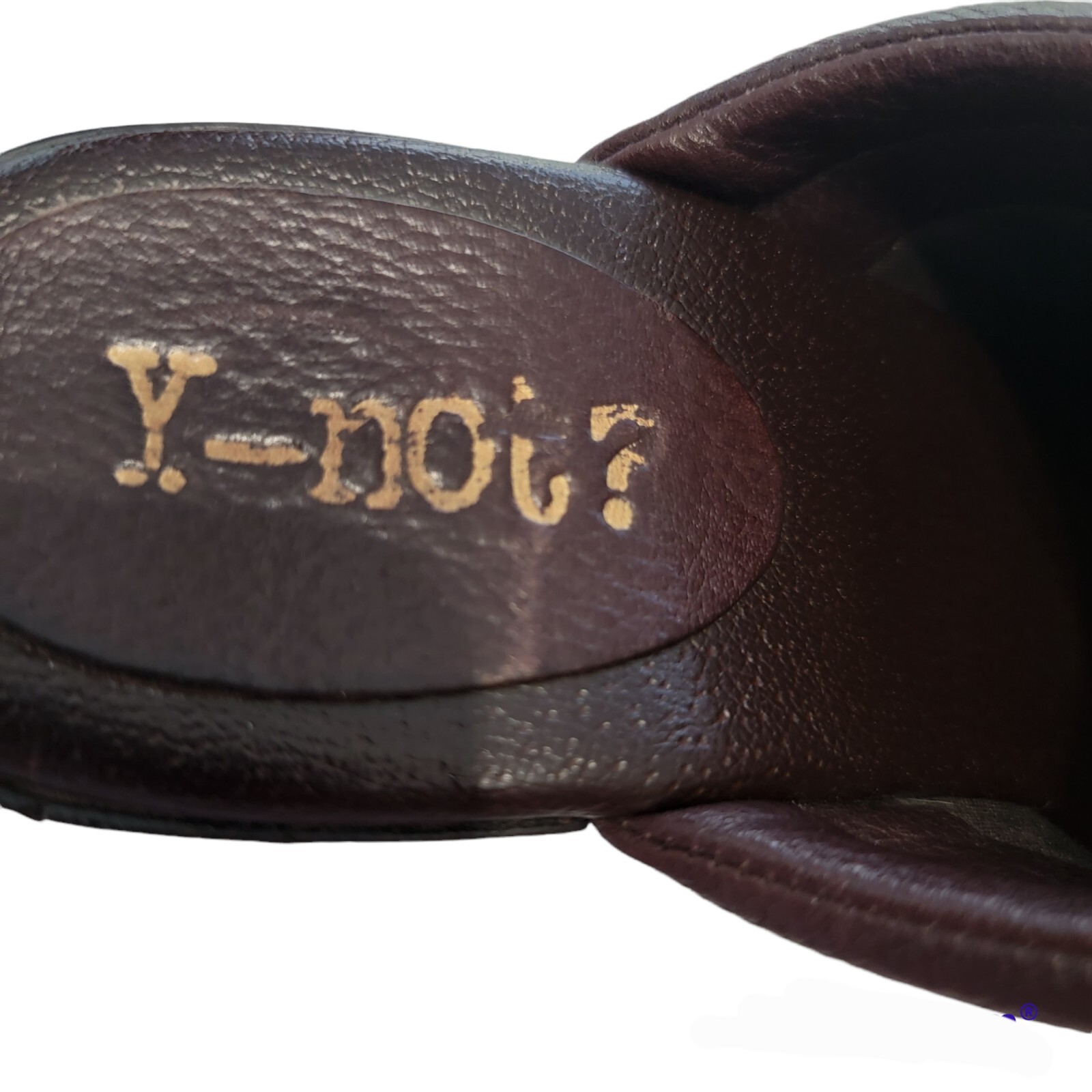 PANTOFOLA D’ORO Y NOT? mules tacco borchiato oro pelle marrone 3 pollici Y2K taglia 7