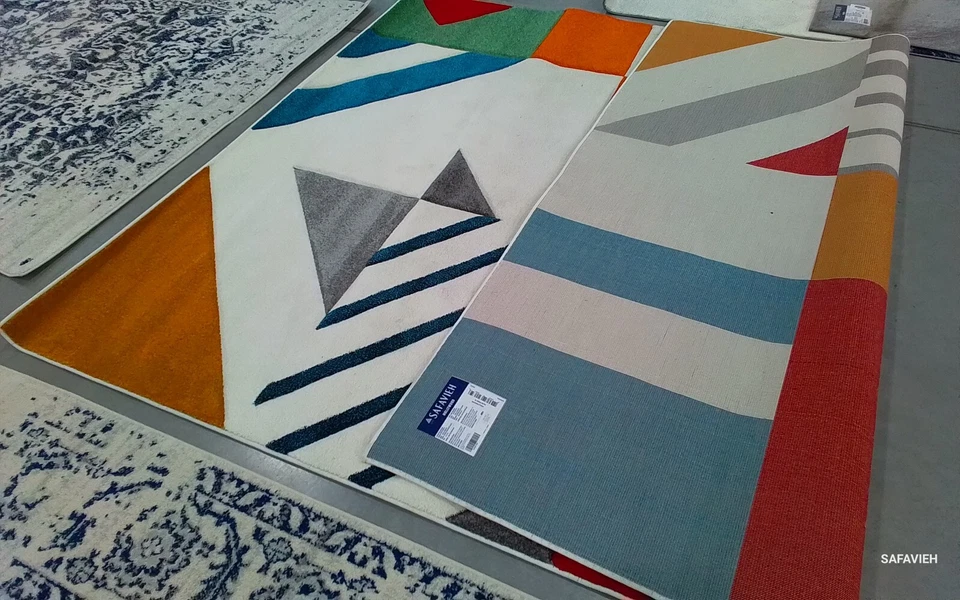 Alfombra Marfil Azul Pavo Real 8'-0" x 10'-0" Defecto Precio Reducido 1172771308 HLW709B-8 Foto 2 de 4