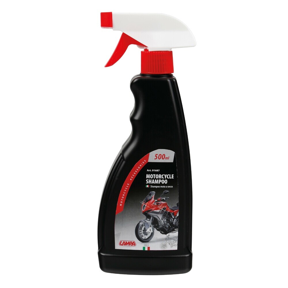 Shampoo moto motore Bici Bicicletta a secco 500ml Pulizia Lavaggio Autolucidante