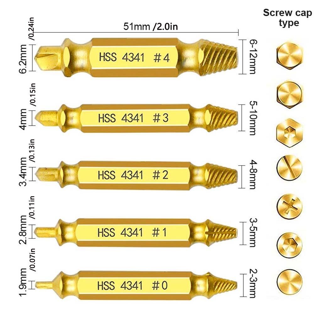 Stripped Screw Bolt Extractor Broken Screw Extractor Woodworking eBay