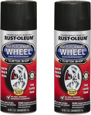 2 PK Rust-Oleum Pintura en Aerosol para Ruedas Alto Rendimiento,11 oz,Negro Mate