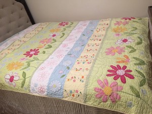 Pottery Barn Kids Twin Colorful Blanket Quilt Green Yellow ...