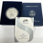 2007 W American Silver Eagle 1 oz Burnished Uncirculated Coin OGP & COA USE07WB0