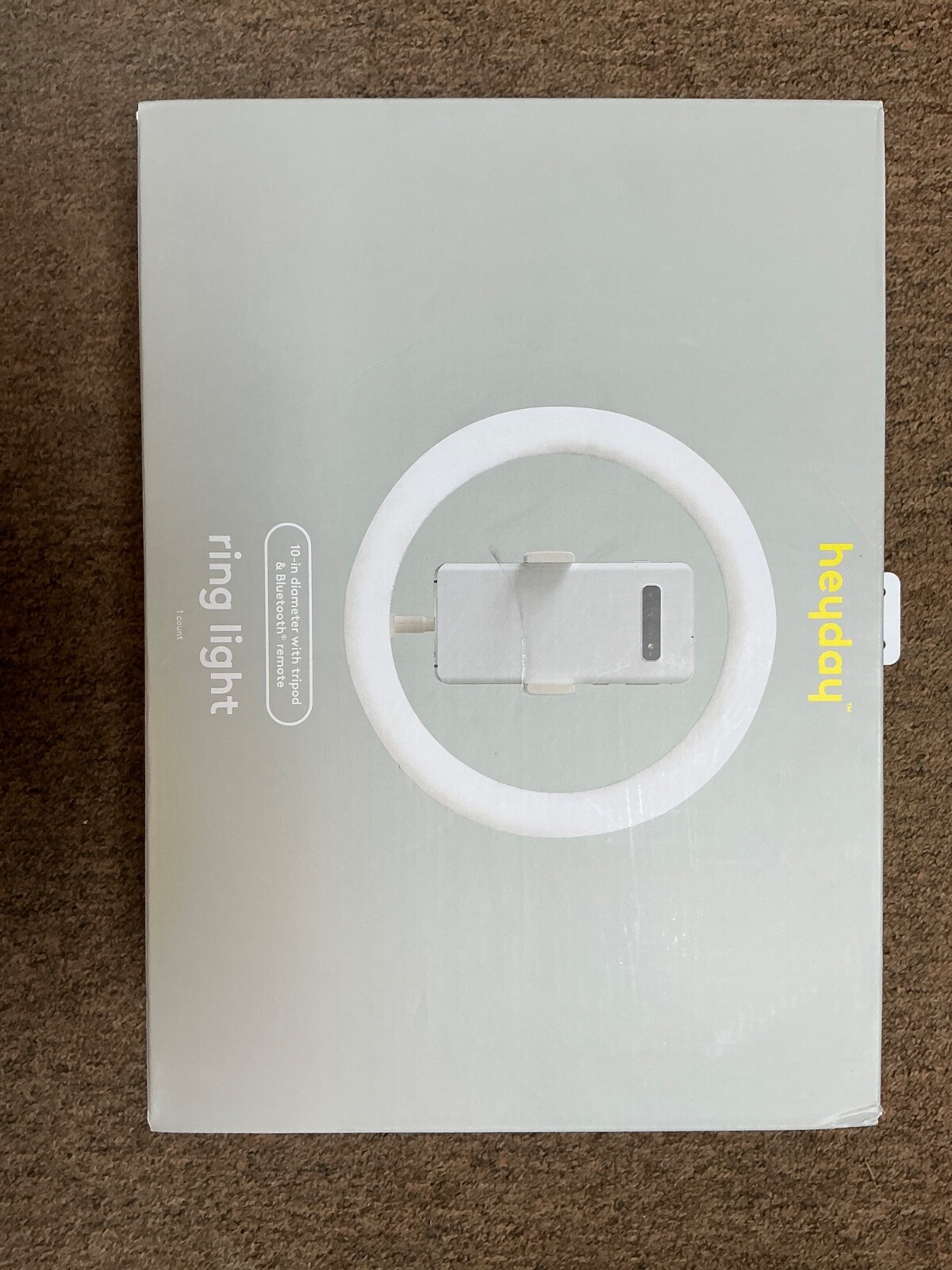 Heyday 5ft Tripod Ring Light with Bluetooth Remote 10-inch White-image