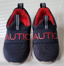 Nautica Toddler Boys Sneakers Easy On Slip-on Size 5 NAVY RED - SEE DESCRIPTION