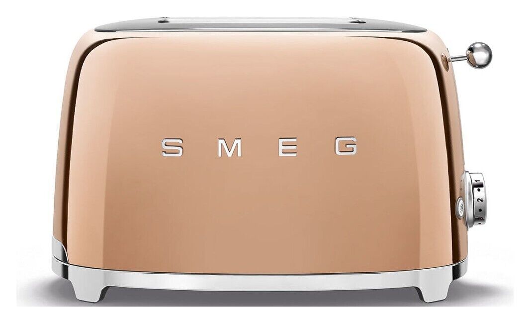 Smeg TSF01RGEU Toaster - kompakter 2-Schlitz-Toaster Rosegold 50s Design Neu