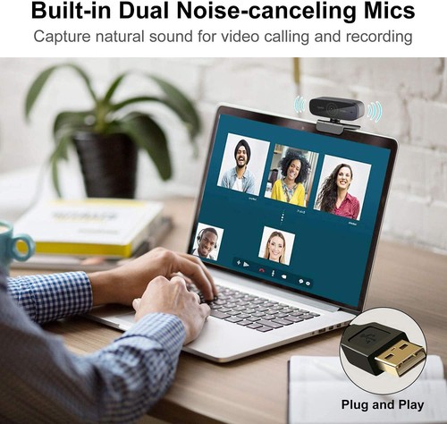 Webcam 1080P 60fps Double Microphones Stéréo Autofocus Live Streaming Caméra ... - Photo 4/8