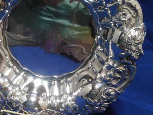 Plato antiguo con flores de plata esterlina de 8,75 - Imagen 7 de 12