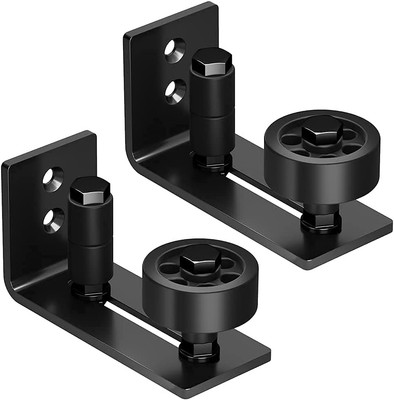 2 Pack Barn Door Floor Guide Wall Mount Stay Roller,8 Setup Options, Flush Botto