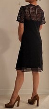 Mango Lace Black Dressy  Dress US Size 6 Detailed Lace 