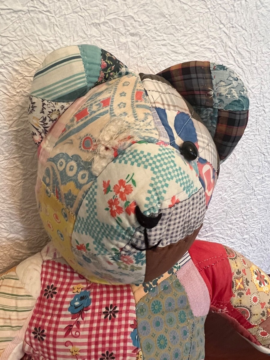 VTG Handmade Quilted Teddy Bear from Fredericksburg TX KAS