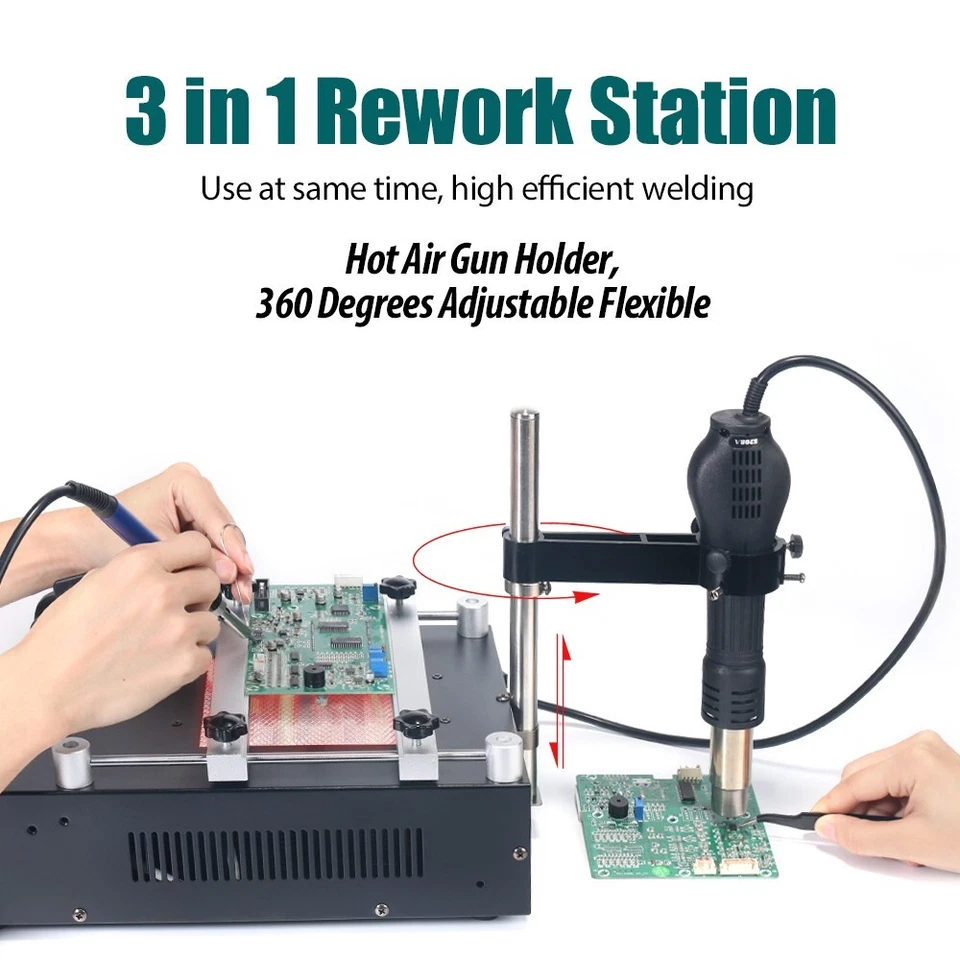 YIHUA 853AAA+ Precalentador Desoldadura Estación de Reelaboración Kit de Estación de Soldadura Digital Foto 2 de 4