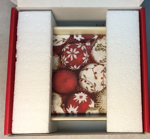Lenox Ceramic Christmas Napkin Holder Holly Berries, 5.75" square, orig box - Picture 5 of 5