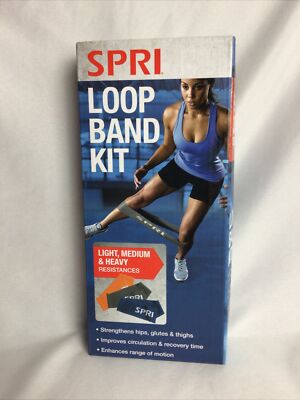 SPRI Loop Band Kit Hips Glutes & Thighs Light Medium & Heavy Resistance