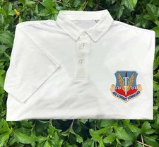 Air combat command embroidered patch polo shirt