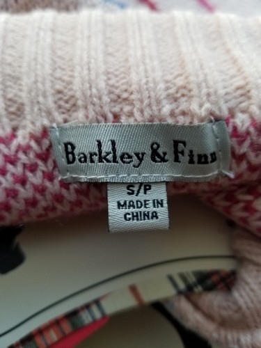 Barkley & Finn Dog Sweater Turtleneck Size SMALL Pink Multicolored Stripes - Picture 6 of 6