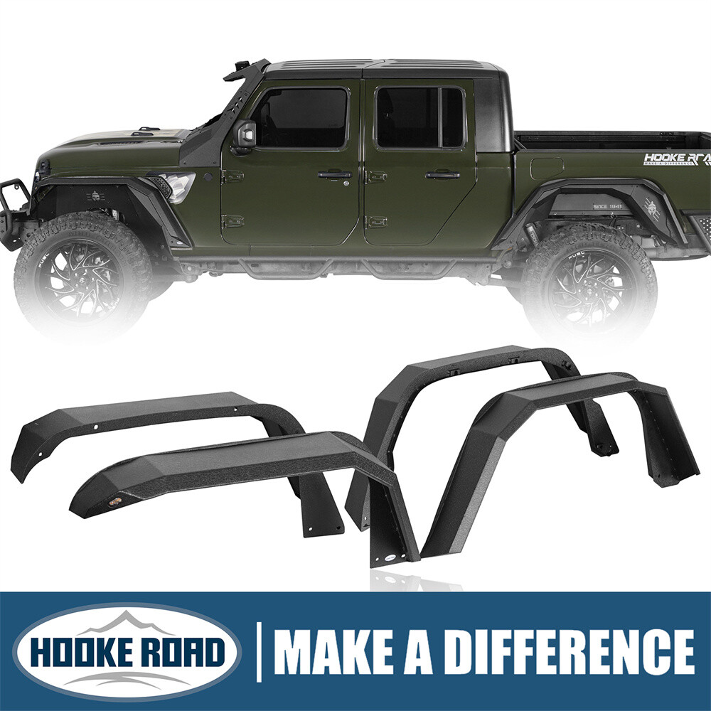 Hooke Road 4pcs Off-Road Flat Style Fender Flare Fit 2020-2025
