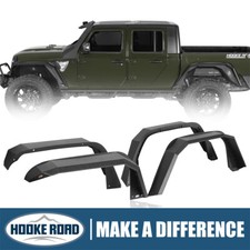 Hooke Road 4pcs Off-road Flat Style Fender Flare Fit 2020-2026 Jeep Gladiator Jt