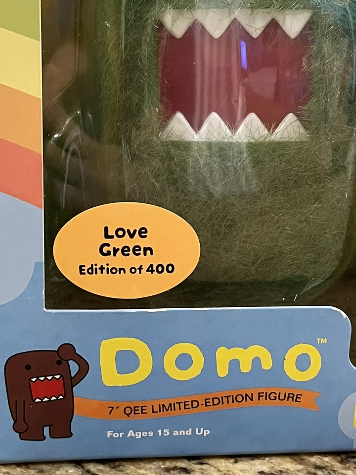 "Figura flocada verde Domo Love rara 7"" Qee edición limitada 400 Dark Horse Toy2R 2010 difícil de encontrar" Foto 4 de 4