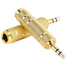 2pcs 6.35mm 1/4" Female to 3.5mm 1/8" Male TRS Stereo Audio Headphone Adapter