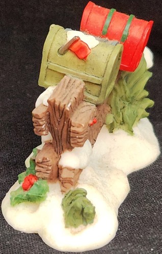 Holiday Time MAILBOXES mailbox row on fence Christmas Village accessory figure - Picture 7 of 11