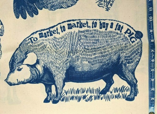 Panel de tela animal Farmyard Friends patrón de almohada de felpa de animales 1975 vintage - Imagen 3 de 8