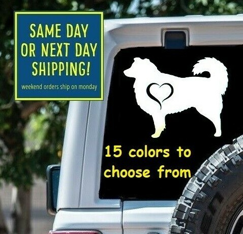 Calcomanía de 8 tallas corazón de pastor australiano para ventana de coche pegatina amor MacBook computadora portátil - Imagen 1 de 2