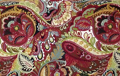 RICHLOOM GIVERNY STASPE RED PAISLEY FLORAL MULTIUSE FABRIC BY THE YARD 54"W