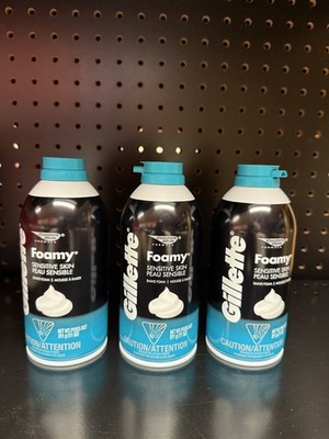 GILLETTE SHAVE  FOAMY SENSITIVE SKIN 11 OZ 3PK COMFORT GLIDE 
