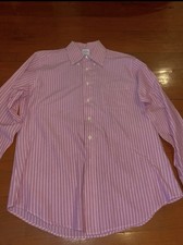 Brooks Brothers Men's Long Sleeve Dress Shirt Size Medium Red Plaid Pre Owed