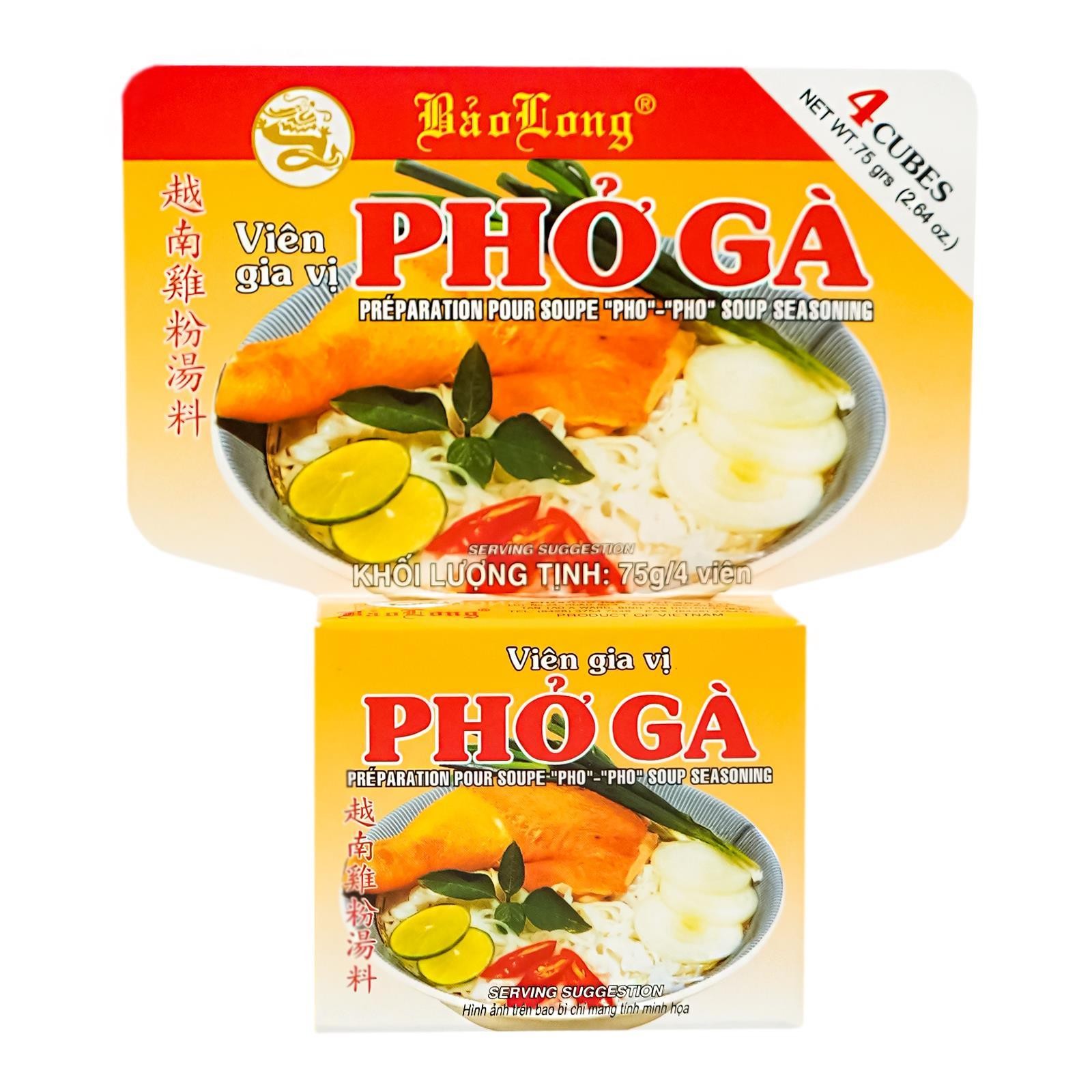 Bao Long Bouillonwürfel für Vietnam Reisnudelsuppe Pho Ga 75g Pho Gewürz