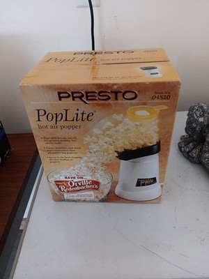 Presto PopLite Hot Air Popcorn Popper White/Yellow 04820 with Box and Manual