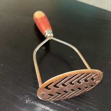 Vintage A&J Potato Masher Metal Head Made in USA Red