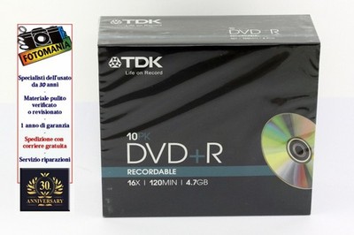 10 TDK DVD+R 4.7 GB 120 Min 16X New Box