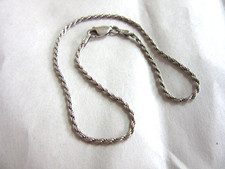925 Italy silver rope chain anklet, 9.25" long, 2.4 grms