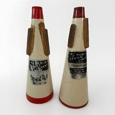 Two Vintage Humes  Berg "New Stone Lined" Straight Mutes For Trumpet Or Horn