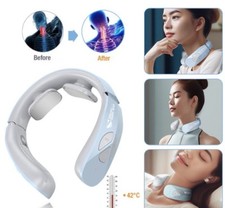 Rechargeable Electric Neck Massager with Heat   EMS Pulse Pain Relief Device