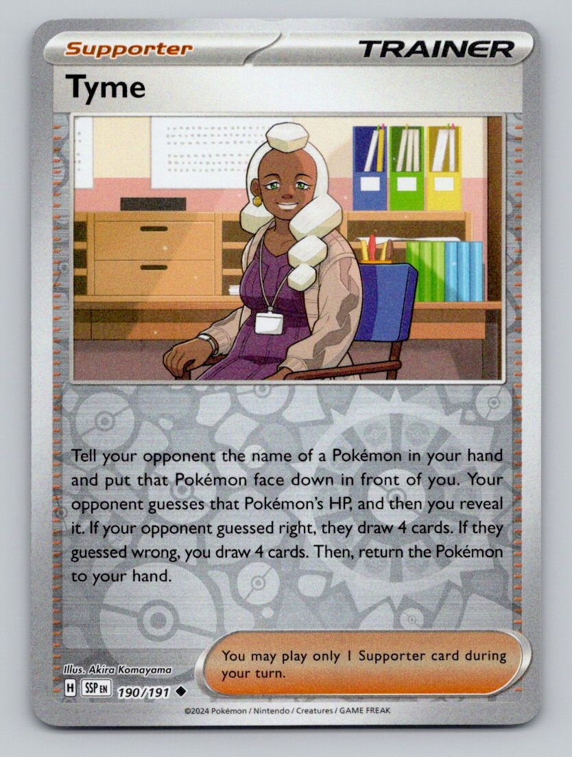 Reverse Holo Tyme 190/191 Uncommon SV08: Surging Sparks Pokemon
