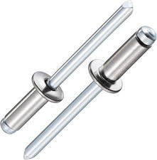 Stainless steel blind rivets with steel handles and stainless steel mandrels