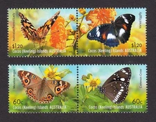 2012 Cocos Islands Stamps - Butterlies - MNH set of 4 (Format as shown)