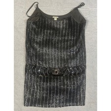 Forever 21 Sequin Embellished Flapper Style Dress Black Silver Size L