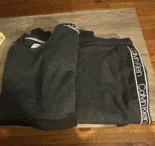 Calvin Klein Tracksuit Sweatshirt and Jogger Set Size L Charcoal