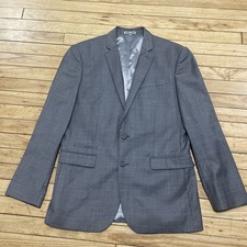 Express Photographer Blazer Wool Blend Men 40R Fitted Gray 2 Button Business 40