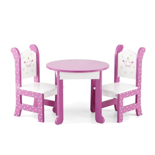 Doll Clothes 18 Inch Doll Floral Kitchen Dining Room Table and 2 Chairs Set, ...