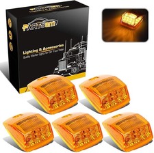 5X Amber LED Cab Marker Lights - 17 LED Top Roof Vehicle Lights Assembly