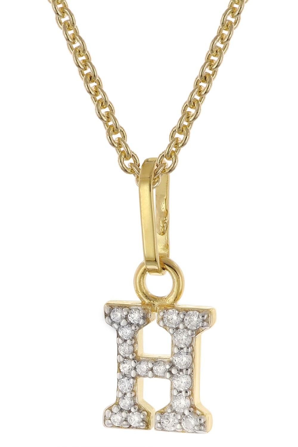TRENDOR Schmuck Damen-Kette mit Buchstabe H Anhnger 925 Silber Vergoldet 28266- 7690₽